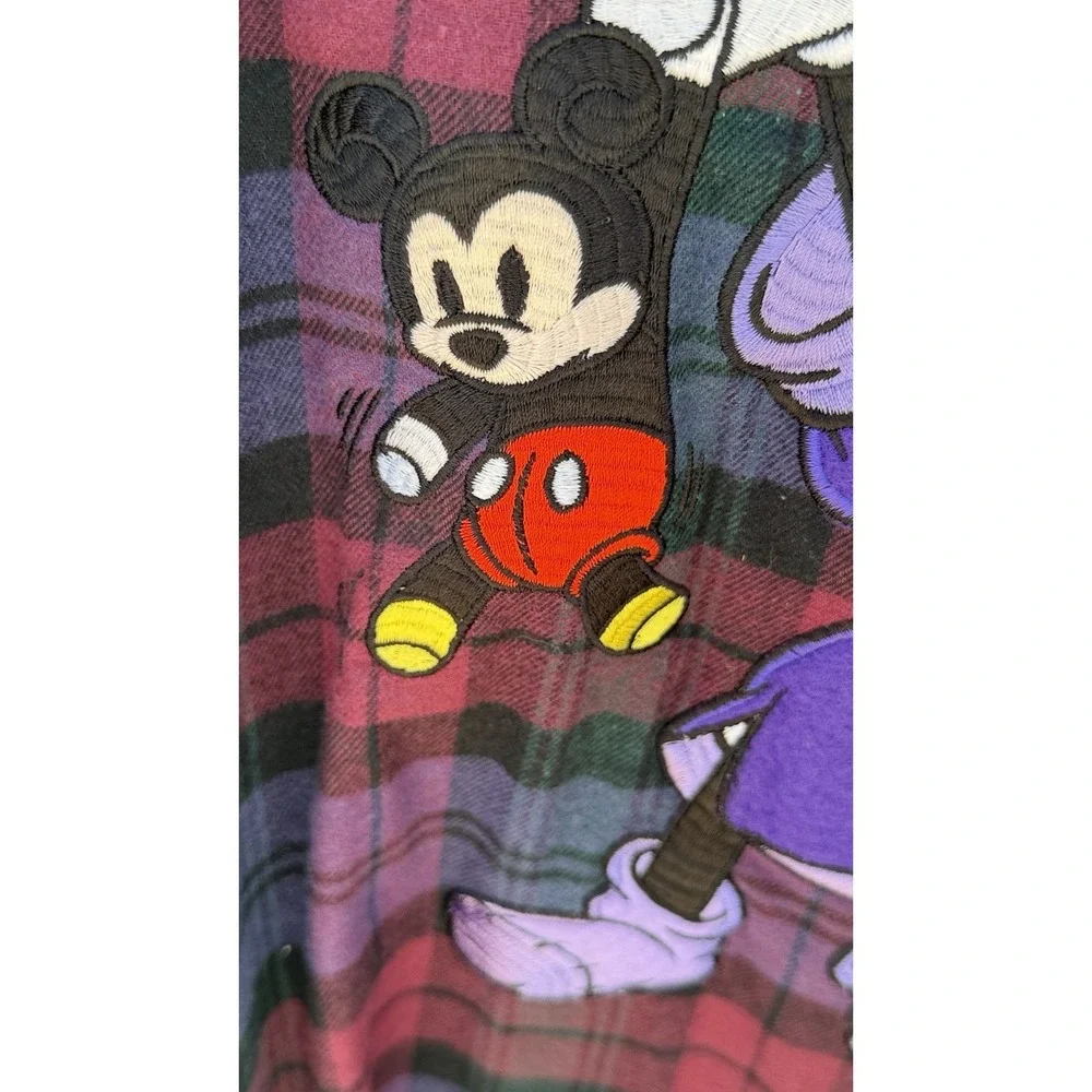 Vintage Disney Minnie Mickey Plaid Nightshirt‎ One Size Cotton 90s